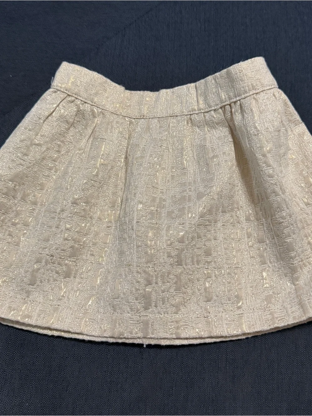 OshKosh B'gosh Cream Metallic-Thread Circle Skirt Sz 18M